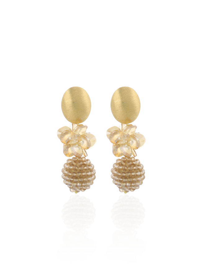 LOTT. oorbellen Zarela Champagne/Goud Verguld