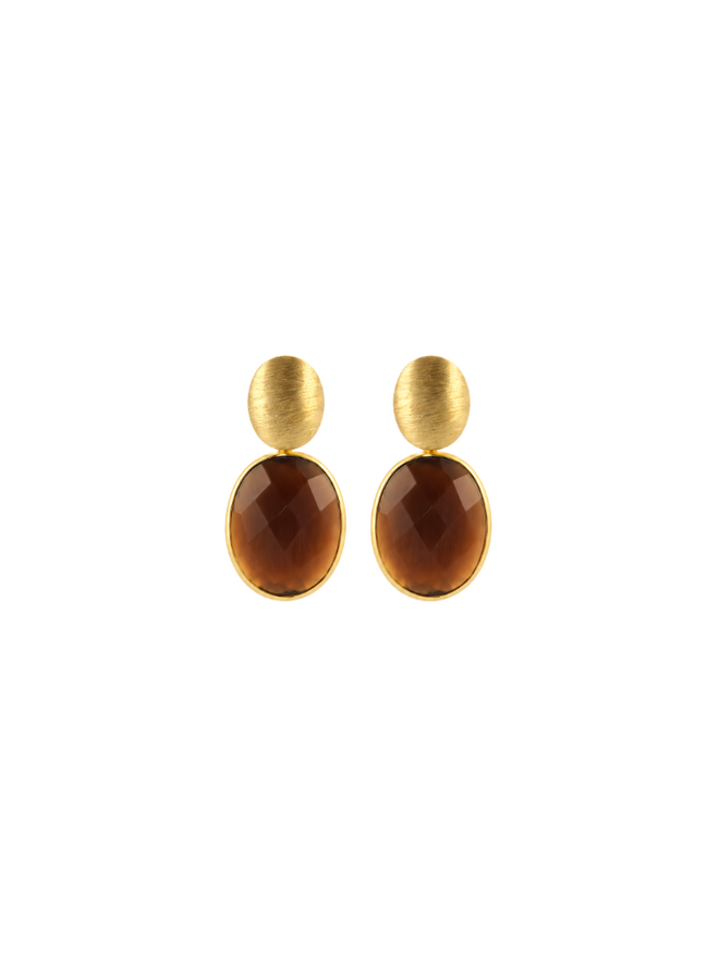 LOTT. oorbellen Giorgia S Bruin/Goud Verguld