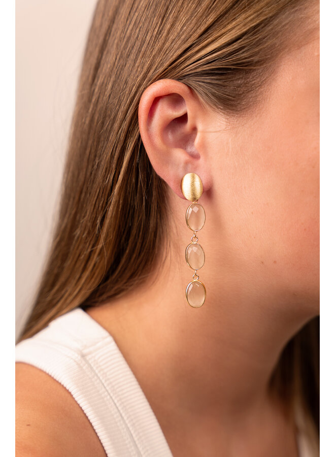 LOTT. oorbellen April Champagne/Goud Verguld