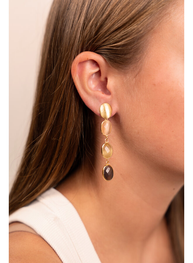 LOTT. oorbellen April Champagne Mix/Goud Verguld