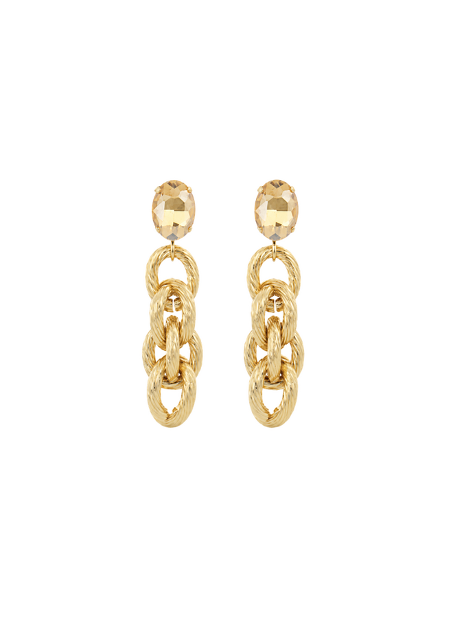 LOTT. oorbellen Norell Soft Gold/Shadow/Goud Verguld