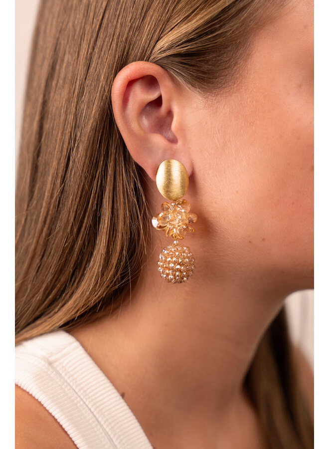 LOTT. oorbellen Zarela Champagne/Goud Verguld