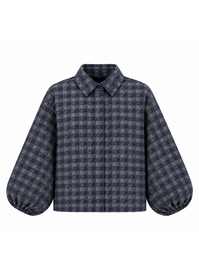 Blouse Noa Donkerblauw/Bruin Onesize