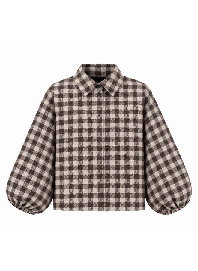 Blouse Noa Bruin geblokt Onesize