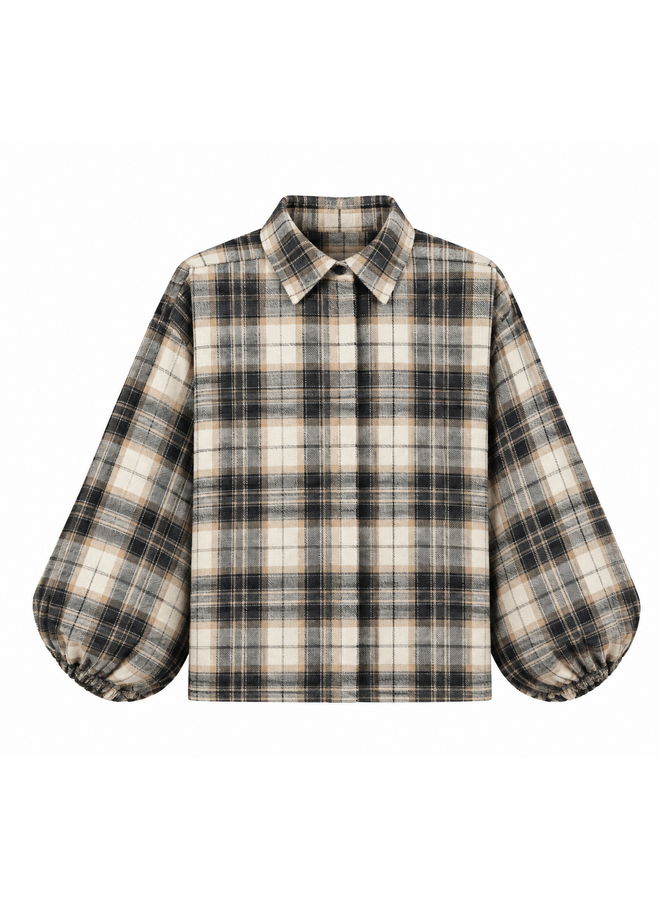 Blouse Kira Zwart/Offwhite Onesize