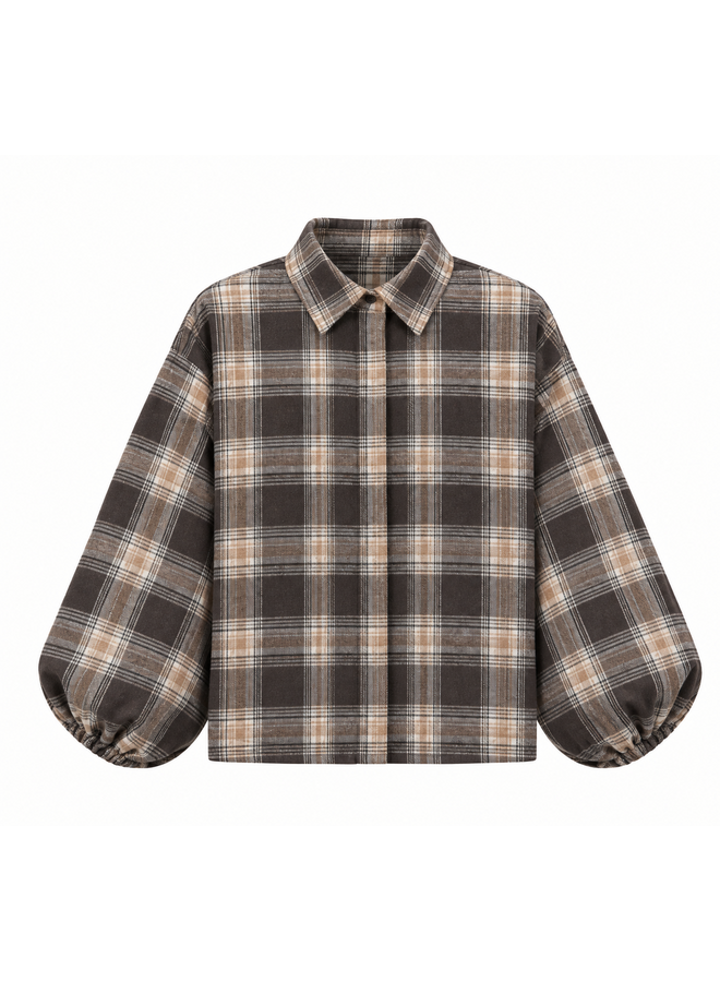 Blouse Kira Donkerbruin/Caramel Onesize