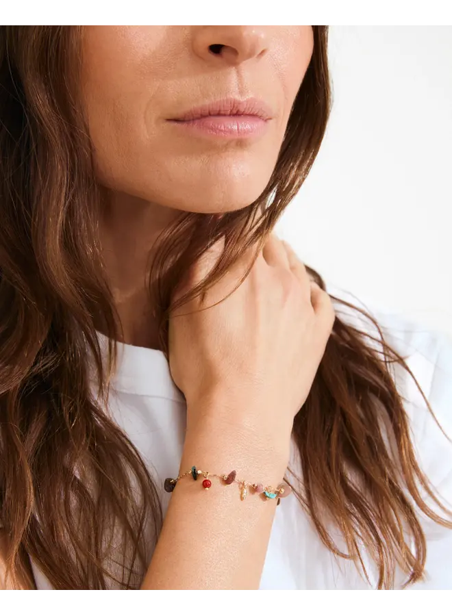 Pilgrim armband Here Multi/Goudkleurig