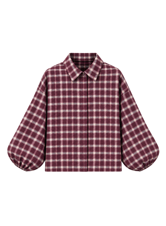 Blouse Noa Burgundy geblokt Onesize