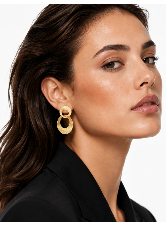 LOTT. oorbellen Double Charm S Goud Verguld