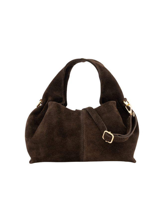 Jewelz tas Polly Suède Donkerbruin/Goudkleurig