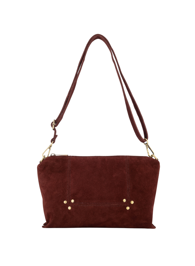 Jewelz tas Anne Suède Burgundy/Goudkleurig