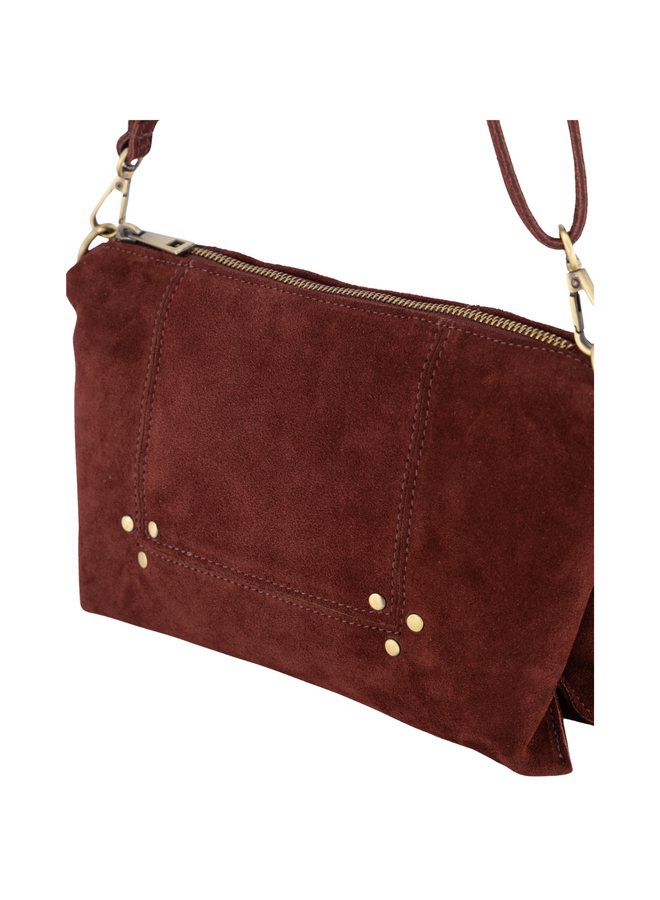 Jewelz tas Anne Suède Burgundy/Goudkleurig
