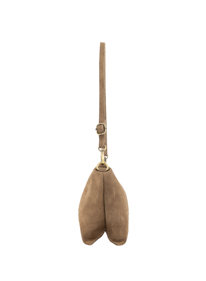 Jewelz tas Anne Suède Taupe/Goudkleurig