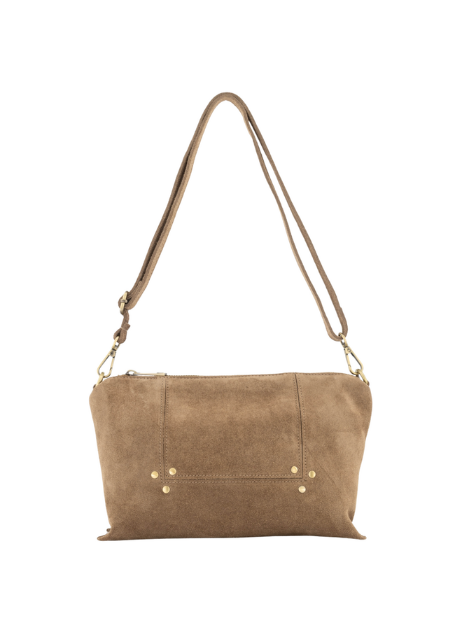 Jewelz tas Anne Suède Taupe/Goudkleurig