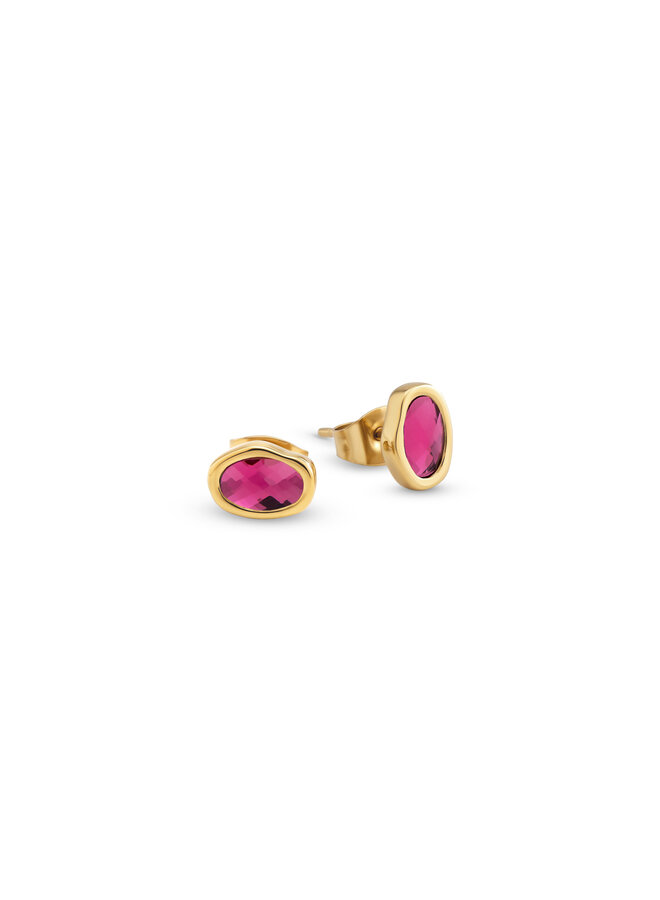 Melano Friends oorbellen Noemi Magenta Goudkleurig