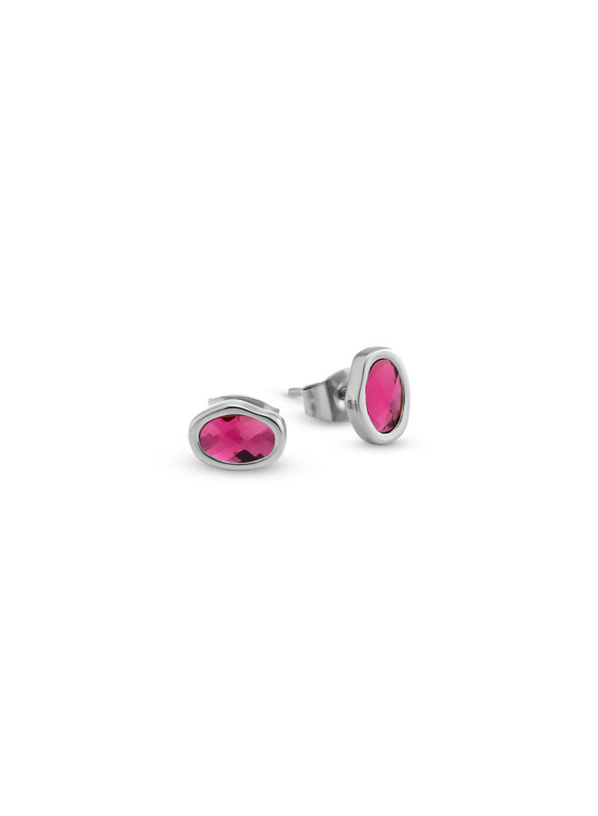 Melano Friends oorbellen Noemi Magenta Zilverkleurig