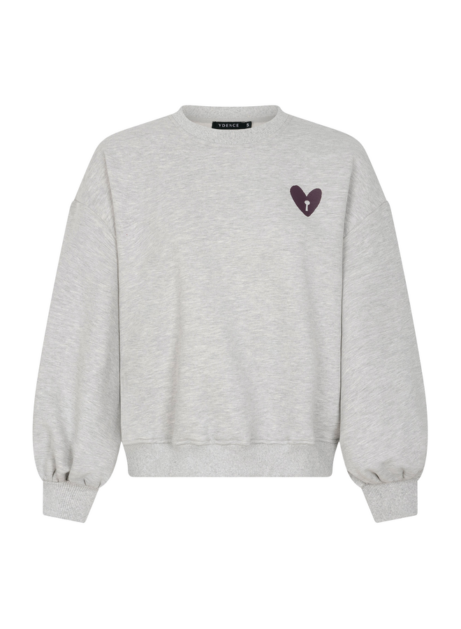 Sweater Checked In Grey Melange