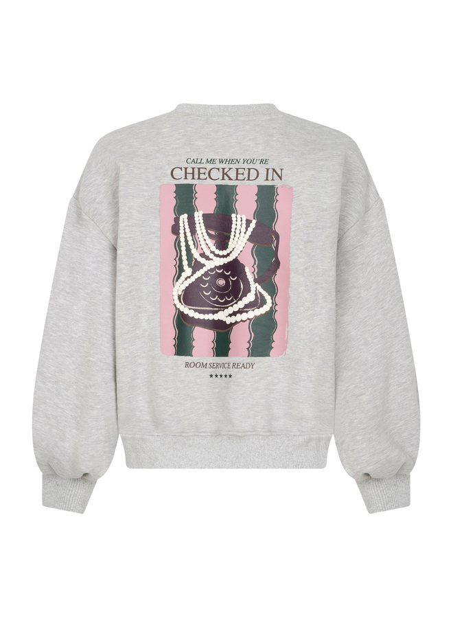 Sweater Checked In Grey Melange