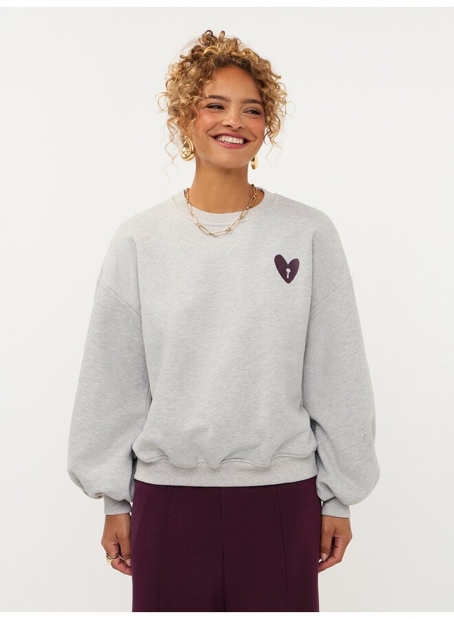 Sweater Checked In Grey Melange