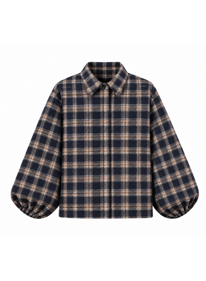 Blouse Kira Blauw/Caramel Onesize