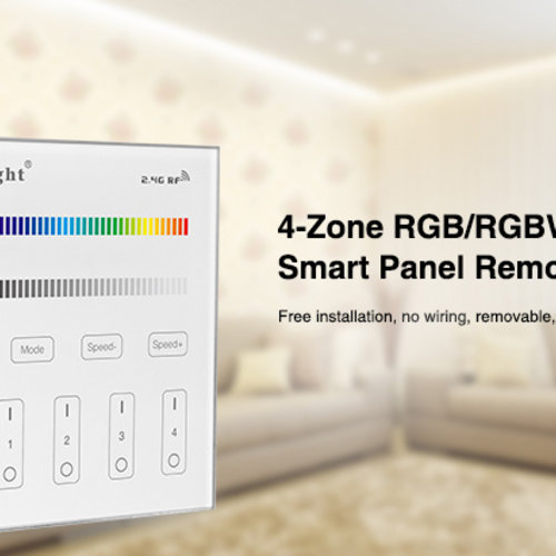 Mi-Light Smart Panel afstandsbediening 4-Zone RGB/RGBW | 2 jaar garantie
