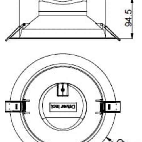 Tronix Downlight Inbouwspot Eco | 4000K | Inbouw maat 205mm | 25W | Dimbaar | 2 jaar garantie |