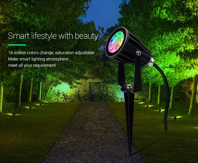 MiLight 6W RGB+CCT Smart LED Tuinverlichting - 6W RGB+CCT Smart LED Tuinverlichting. Met MiLight LED tuinverlichting kunt u de aanpassen in kleur en helderheid. Is waterdicht!