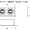 Tronix Dubbel Trimless Inbouwarmatuur | 2 x 50mm | Wit | GU10 & MR16 Fitting Inclusief