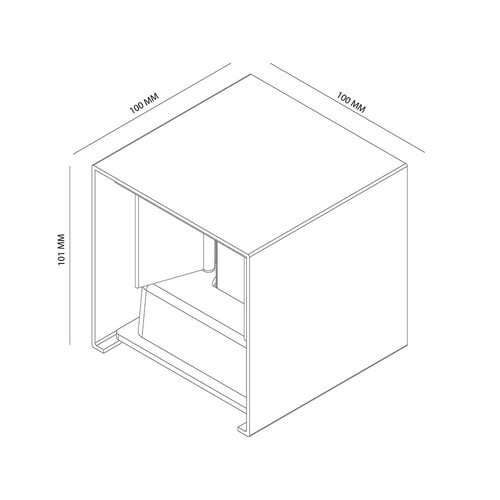 Tronix Wandlamp | kubus 10x10x10cm | zwart | 6W | 2300K | dimbaar