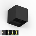 Tronix Wandlamp | kubus 10x10x10cm | zwart | 6W | 3000K | dimbaar