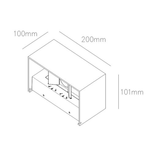 Tronix Wandlamp || 200x101x100 | zwart | 20W | 2700K | dimbaar
