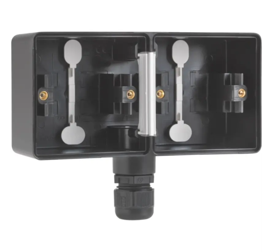 Hydro Aufputz-Gehäuse 2-fach horizontal mit 1x M20-ingang schwarz (761-84851)