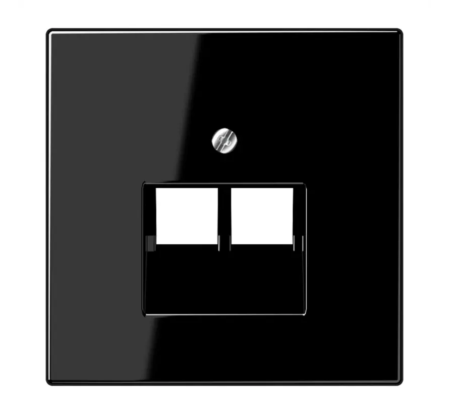 Zentralplatte 2-fach für RJ45 Netzwerk-Anschlussdose LS990 schwarz glänzend (LS 969-2 UA SW)