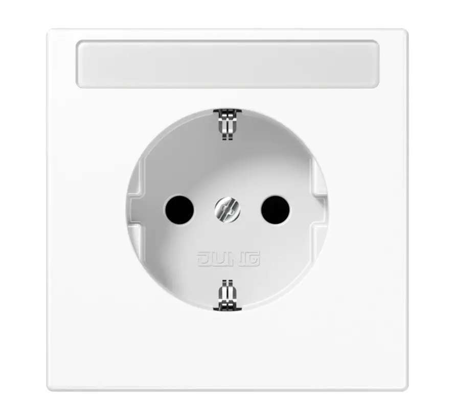Schuko-Steckdose Safety+ mit Beschriftungsfeld ohne Befestigungskrallen LS990 alpinweiß (LS 1520 NKINA WW)
