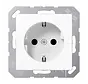 Schuko-Steckdose Safety+ ohne Befestigungskrallen A-range alpinweiß (A 1520 NKI WW)