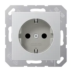 JUNG Schuko-Steckdose ohne Befestigungskrallen A-range aluminium (A 1520 N AL)