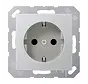 Schuko-Steckdose ohne Befestigungskrallen A-range aluminium (A 1520 N AL)