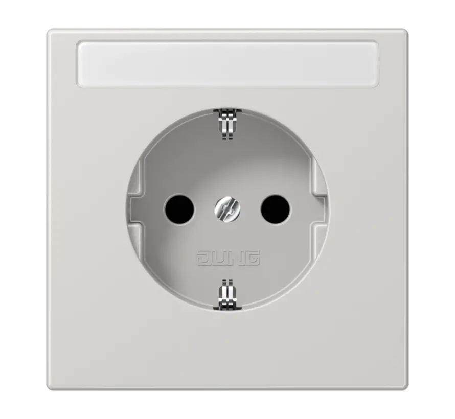 Schuko-Steckdose Safety+ mit Beschriftungsfeld ohne Befestigungskrallen LS990 hellgrau (LS 1520 NKINA LG)