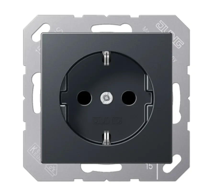 Schuko-Steckdose Safety+ ohne Befestigungskrallen A-range anthrazit matt (A 1520 NBFKI ANM)