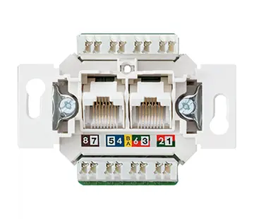 JUNG RJ45 Netzwerk-Anschlussdose 2-fach CAT6 nicht abgeschirmt (UAE 8-8 UPO K6 US)