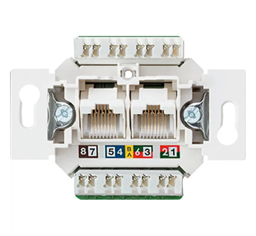 RJ45 Netzwerk-Anschlussdose 2-fach CAT6 nicht abgeschirmt (UAE 8-8 UPO K6 US)