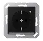 Schuko-Steckdose erhöhtem Berührungsschutz mit LED Orientierungsleuchte A-range graphitschwarz matt (A 1520-O SWM LNW)