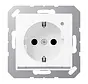 Schuko-Steckdose Safety+ mit LED-Orientierungslicht und Helligkeitssensor A-range schneeweiß matt (A 1520-O WWM LNW)