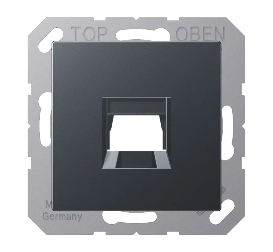 Abdeckung Klick-Bestätigung mit Tragplatte für Modular Jack anthrazit (A 1569-15 WE ANM)