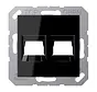 Abdeckung Klick-Bestätigung mit Tragplatte 2-fach Modular Jack A-range schwarz glänzend (A 1569-2 WE SW)