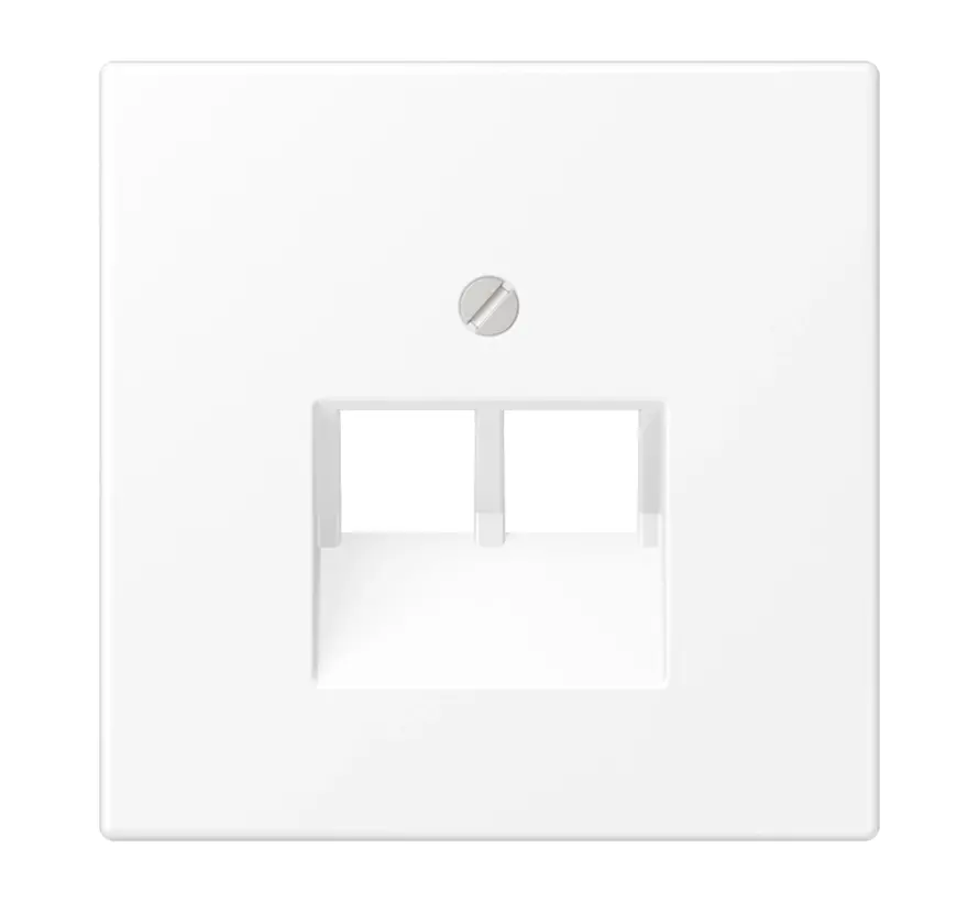 Zentralplatte 2-fach für RJ45 Netzwerk-Anschlussdose LS990 schneeweiß matt (LS 969-2 UA WWM)