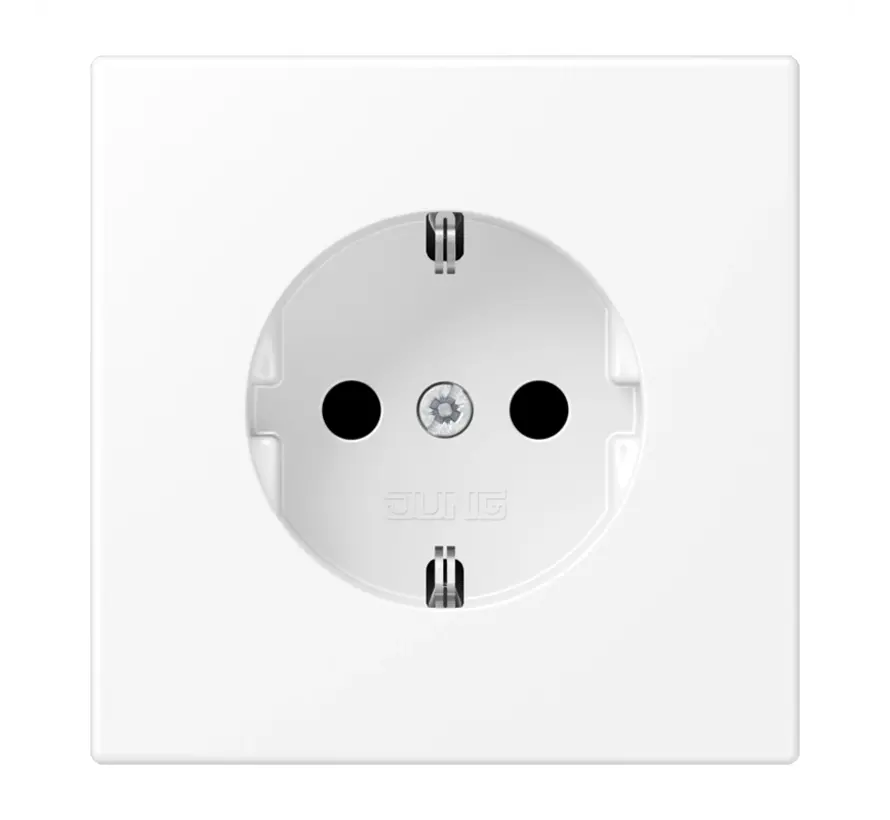 Schuko-Steckdose erhöhtem Berührungsschutz LS990 schneeweiß matt (LS 1520 NKI WWM)