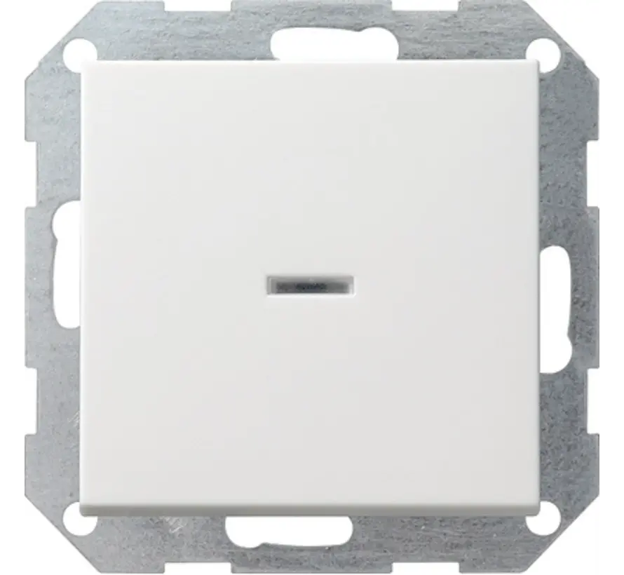 Tastschalter Kontrollschalter mit Glimmlampe 2-polig System 55 weiß matt (012227)