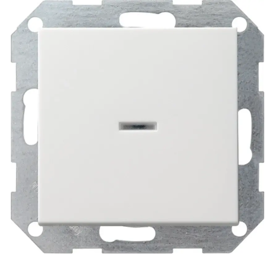 Tastschalter Kontrollschalter mit Glimmlampe 1-polig System 55 weiß matt (013627)
