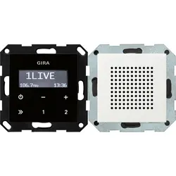 Gira Unterputz-Radio RDS schwarzglaslook mit Lautsprecher System 55 weiß glänzend (228003)